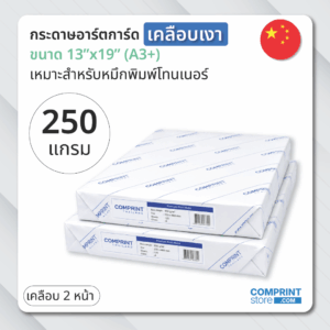กระดาษอาร์ตการ์ดเงา 250 แกรม เคลือบ 2 หน้า ขนาด A3+ (บรรจุ 125 แผ่น)